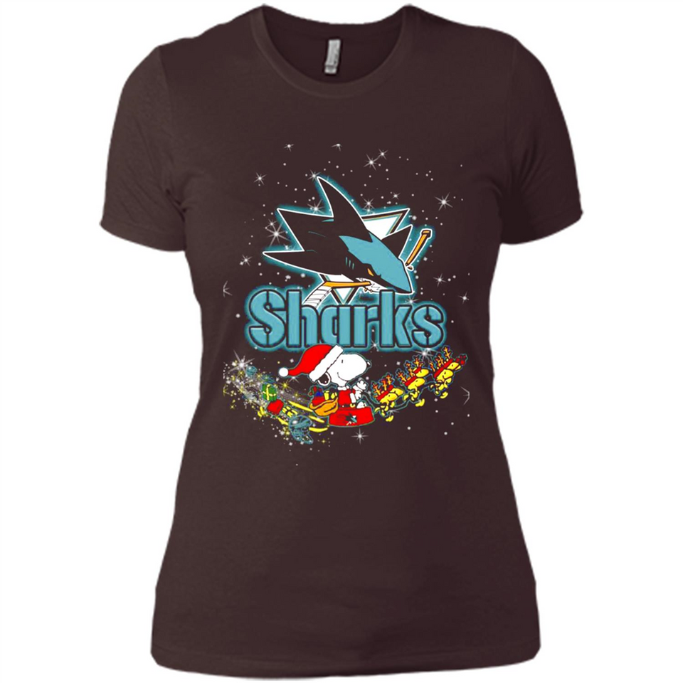 Snoopy Christmas San Jose Sharks - Ladies' Boyfriend T-Shirt
