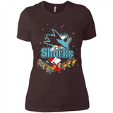 Snoopy Christmas San Jose Sharks - Ladies' Boyfriend T-Shirt