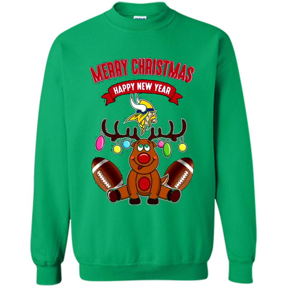 Minnesota Vikings NFL Reindeer Funny Merry Christmas And Happy New Year