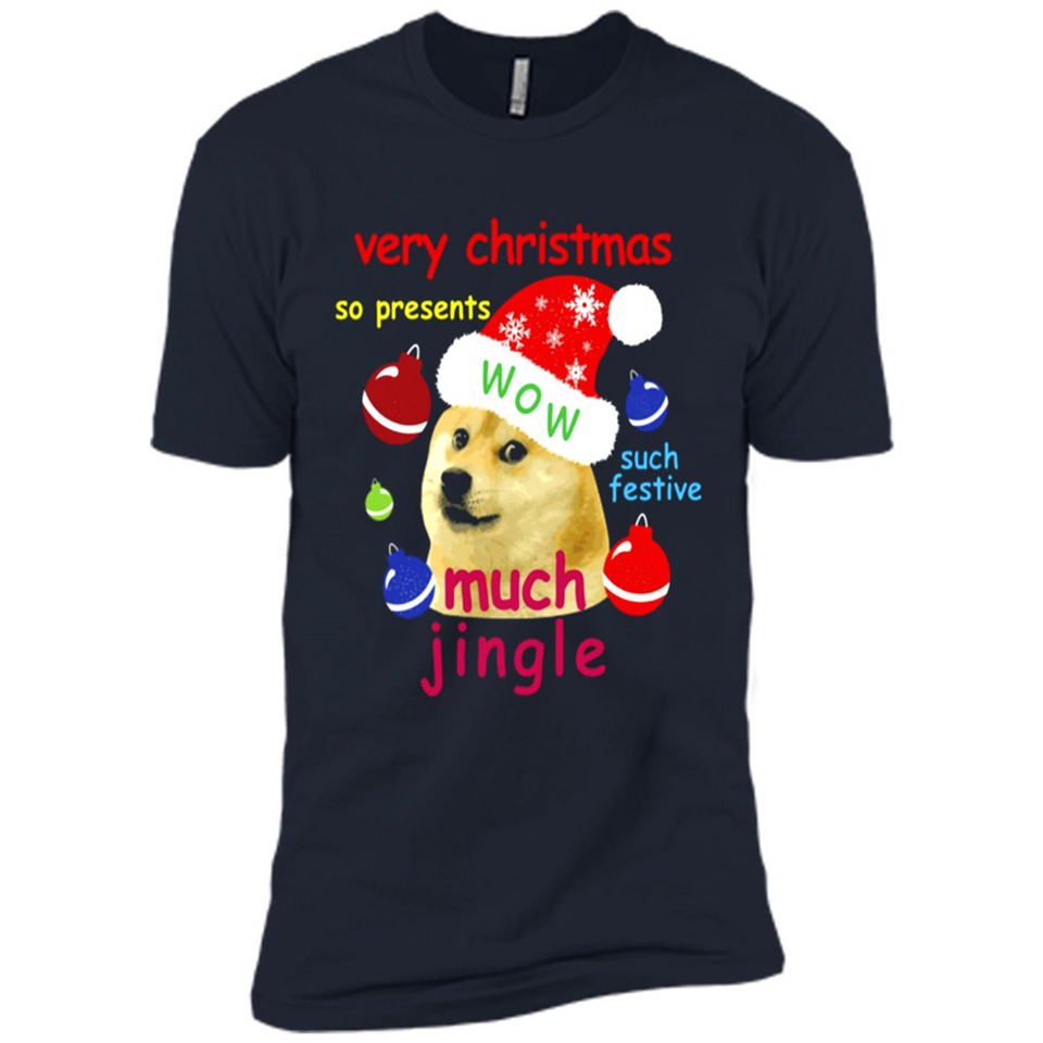 Christmas Doge Meme Shirts Funny Santa Shiba Inu Dog - Premium Short Sleeve T-Shirt