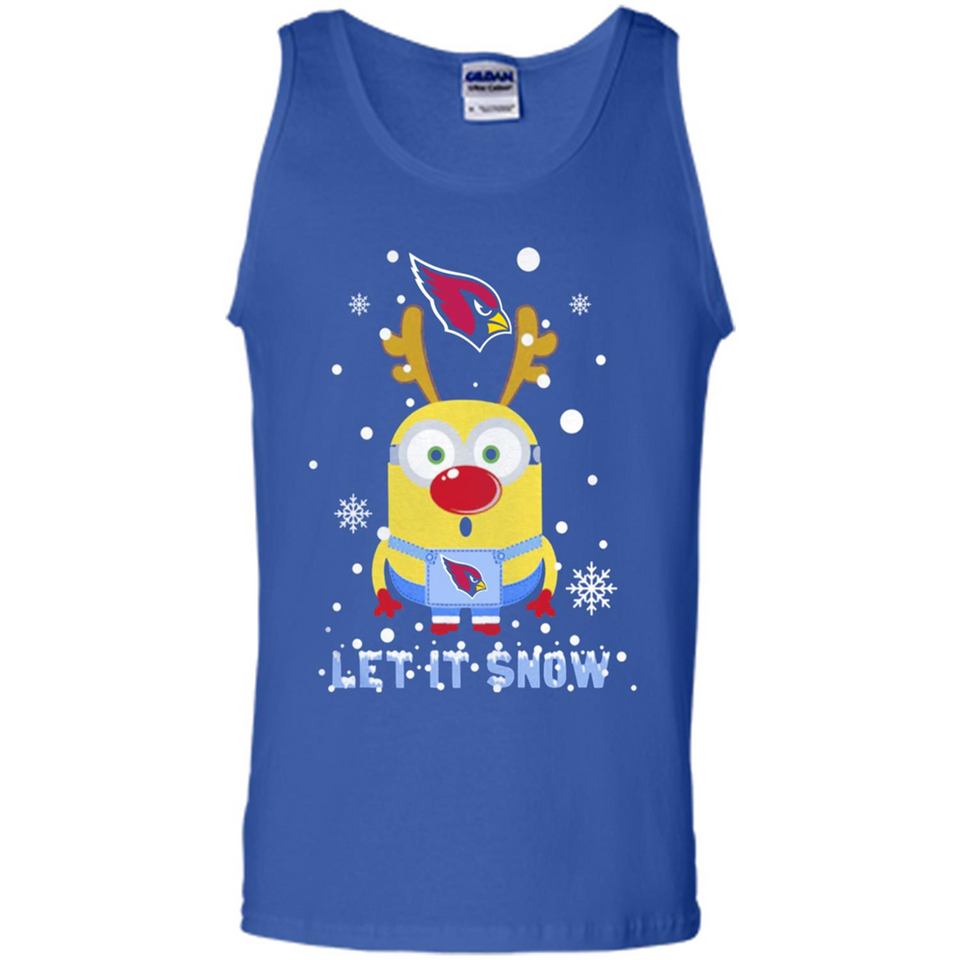 Minion Arizona Cardinals Ugly Christmas Sweater Let it Snow - Tank Top