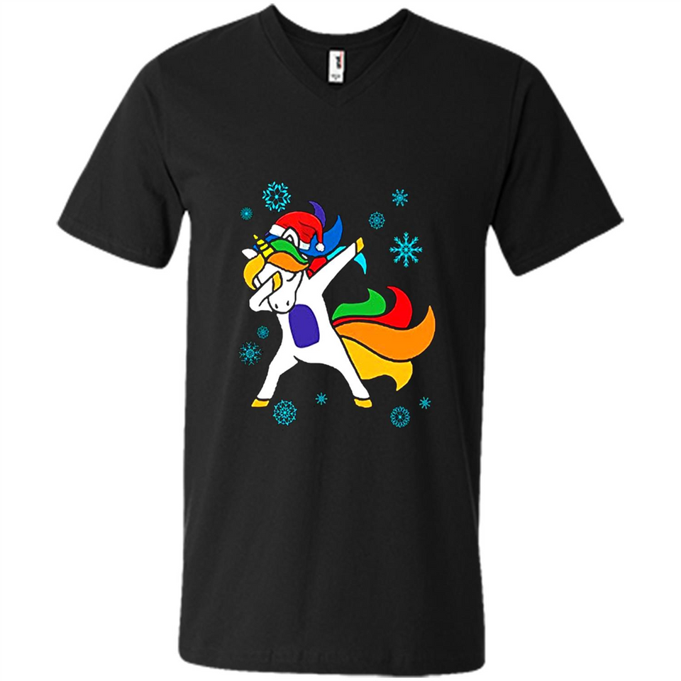 Christmas Dabbing Unicorn - Men's V-Neck