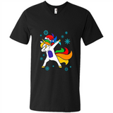 Christmas Dabbing Unicorn - Men's V-Neck