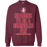 Reasons to be a Florida State Seminoles Fan Complete List on Back - Sweatshirt