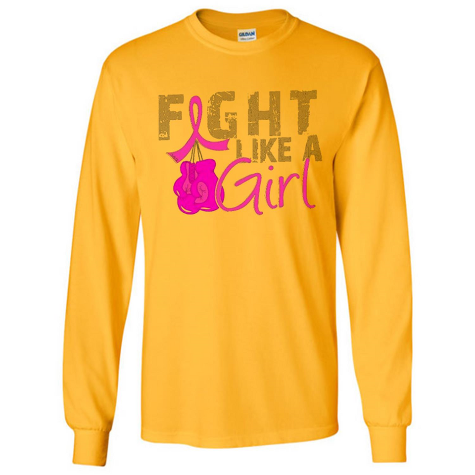 Fight Like A Girl Breast Cancer Awareness - Long Sleeve T-Shirt