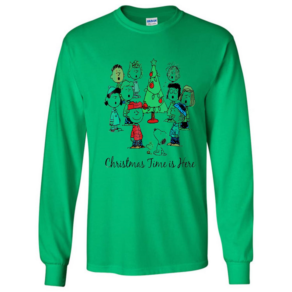 Snoopy Christmas Time Is Here Sporty T-Shirt - Long Sleeve T-Shirt
