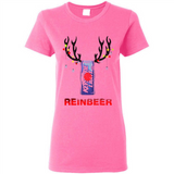 Keystone Light reinbeer Christmas - Ladies Short-Sleeve