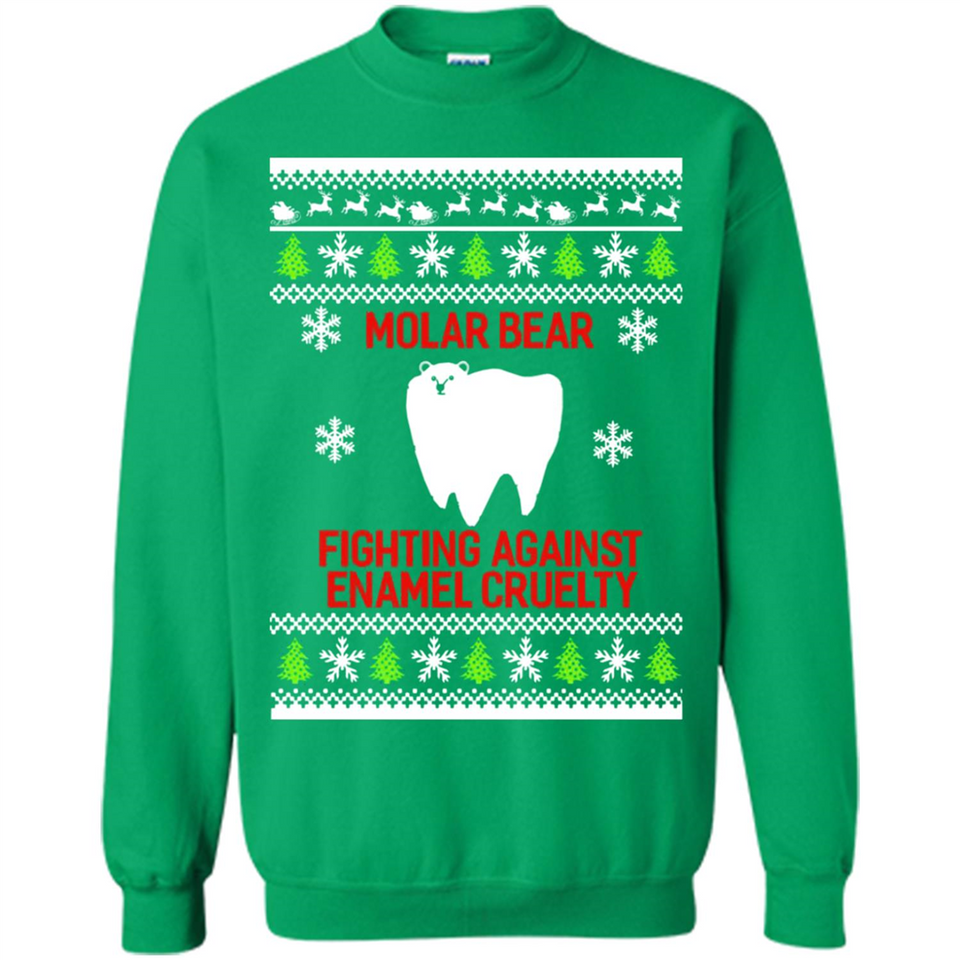 Molar bear fighting against enamel cruelty Christmas - Sweatshirt