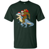 Bigfoot Riding Dinosaurus T-Shirt Funny Bigfoot Santa - Shirt