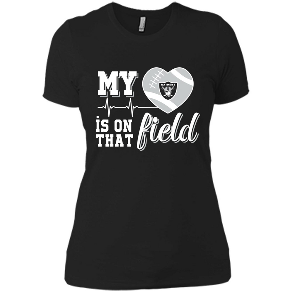 Oakland Raiders Football My Heart is on that Field - Ladies' Boyfriend T-Shirt