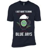 I Just Want To Drink Hot Chocolate & Watch Toronto Blue Jays Ugly Christmas Sweater PINGPONG