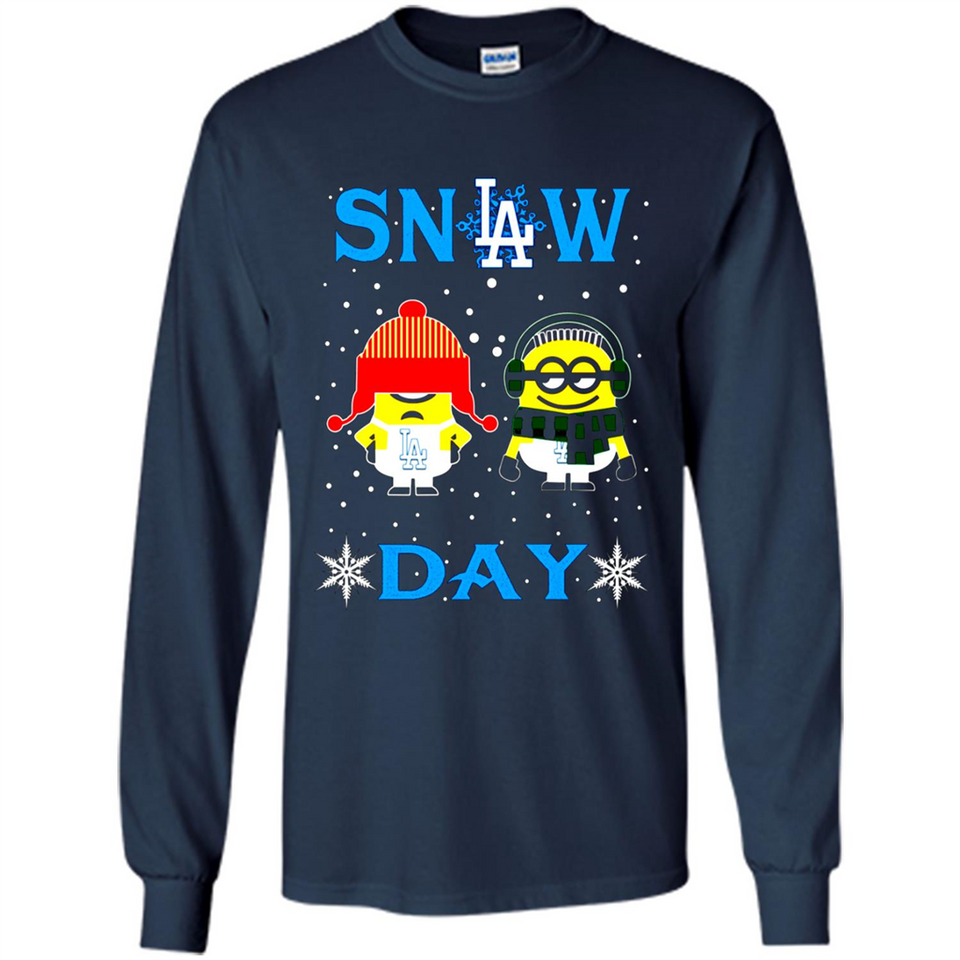 Snow Day Shirt For Los Angeles Dodgers Vs Minion Fans pingpong