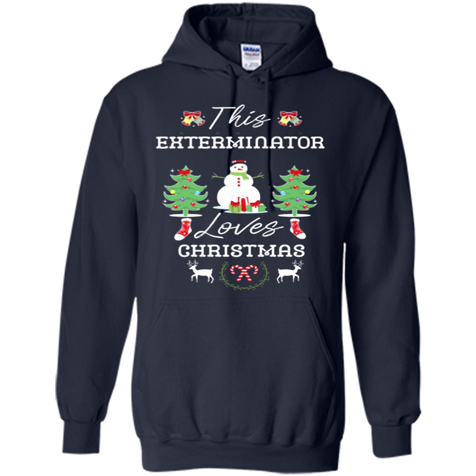 This Exterminator Loves Christmas Tree Shirt with Snowman