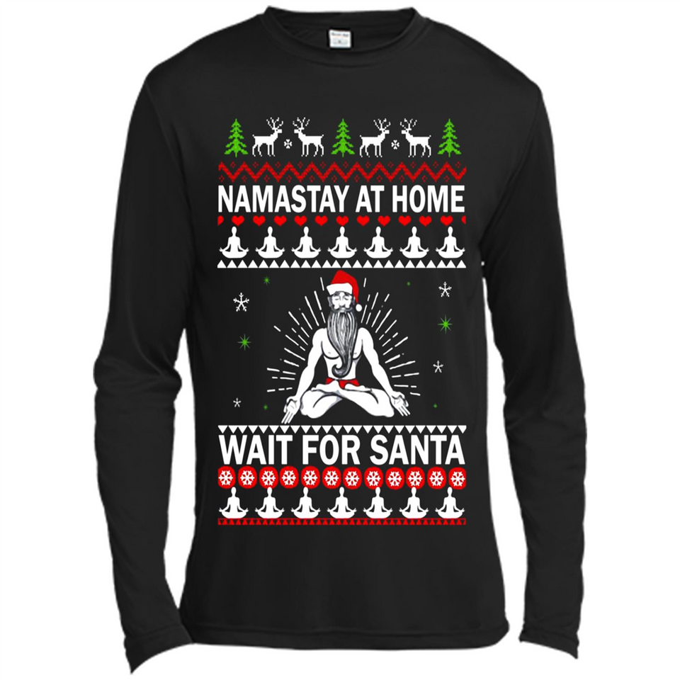 Namastay at home and wait for Santa Christmas - Canvas Long Sleeve T-Shirt