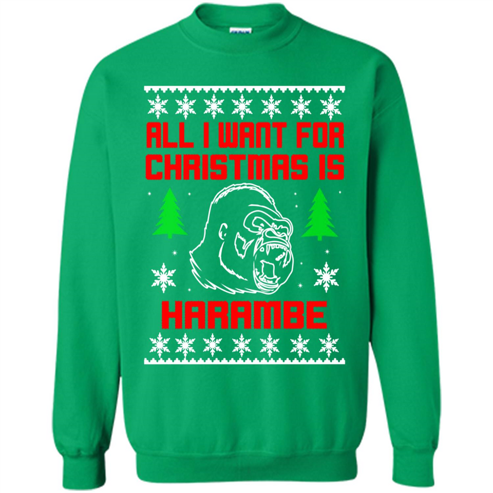All I Want For Christmas Is HarambeT Rex Attack Reindeer ugly sweater PINGPONG