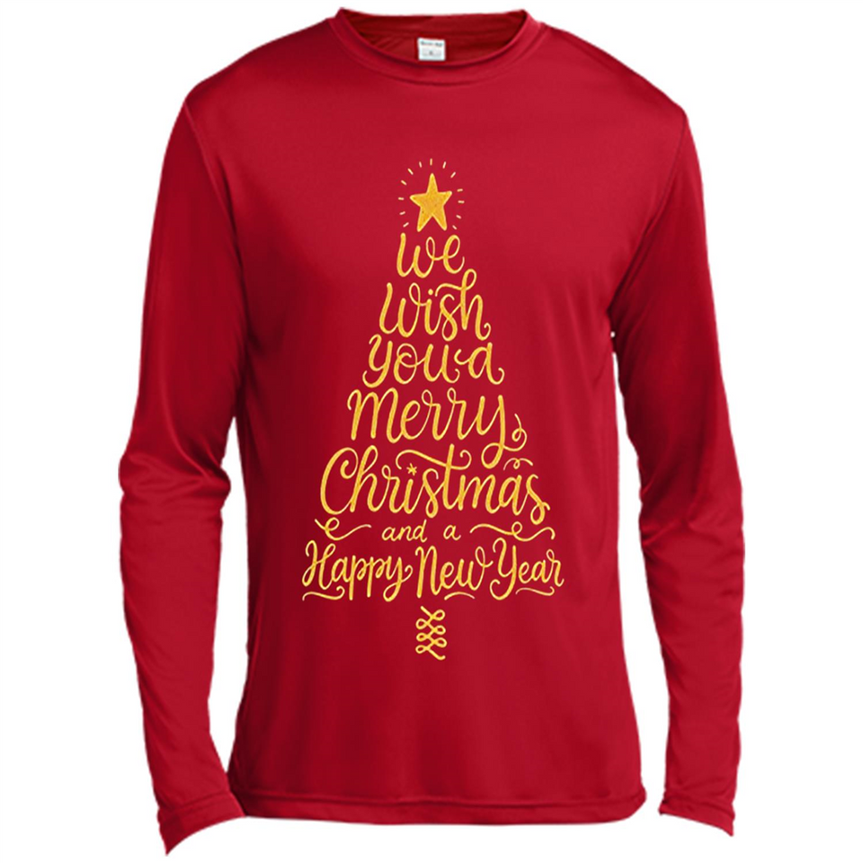 Christmas Tree T-Shirt Funny Mery Christmas Gift Idea - Canvas Long Sleeve T-Shirt