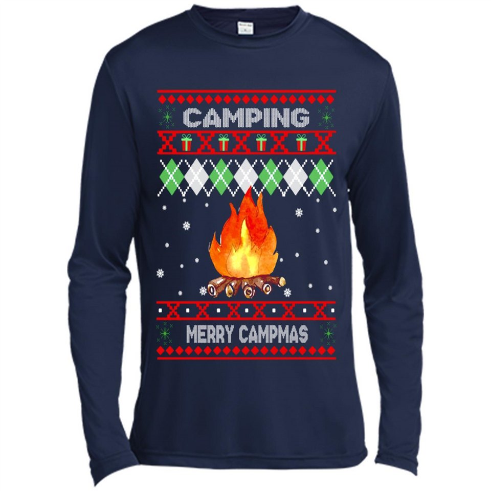 Merry Campmas Ugly Christmas - Canvas Long Sleeve T-Shirt