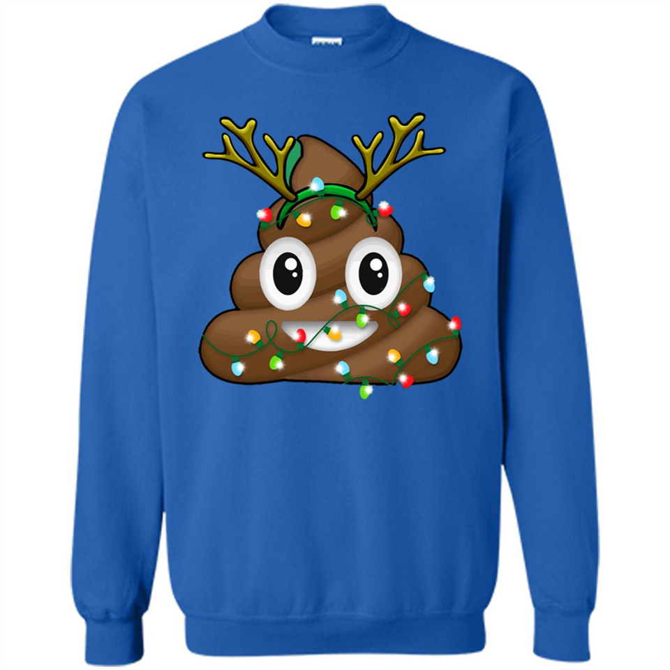 Reindeer Poop Emoji Cute Merry Christmas T-Shirt - Sweatshirt