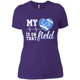 Detroit Lions Football My Heart is on that Field - Ladies' Boyfriend T-Shirt
