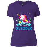 Unicorns are born in October Birthday Rainbow Gift Ladies Custom