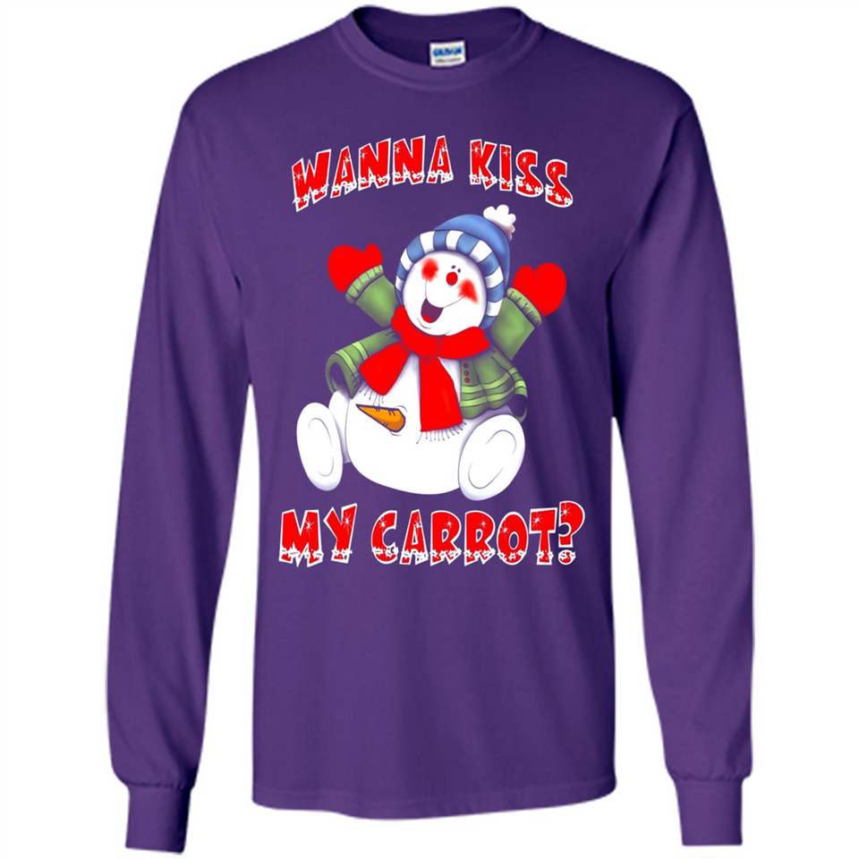 Snowman Wanna Kiss My Carrot Christmas - Long Sleeve T-Shirt