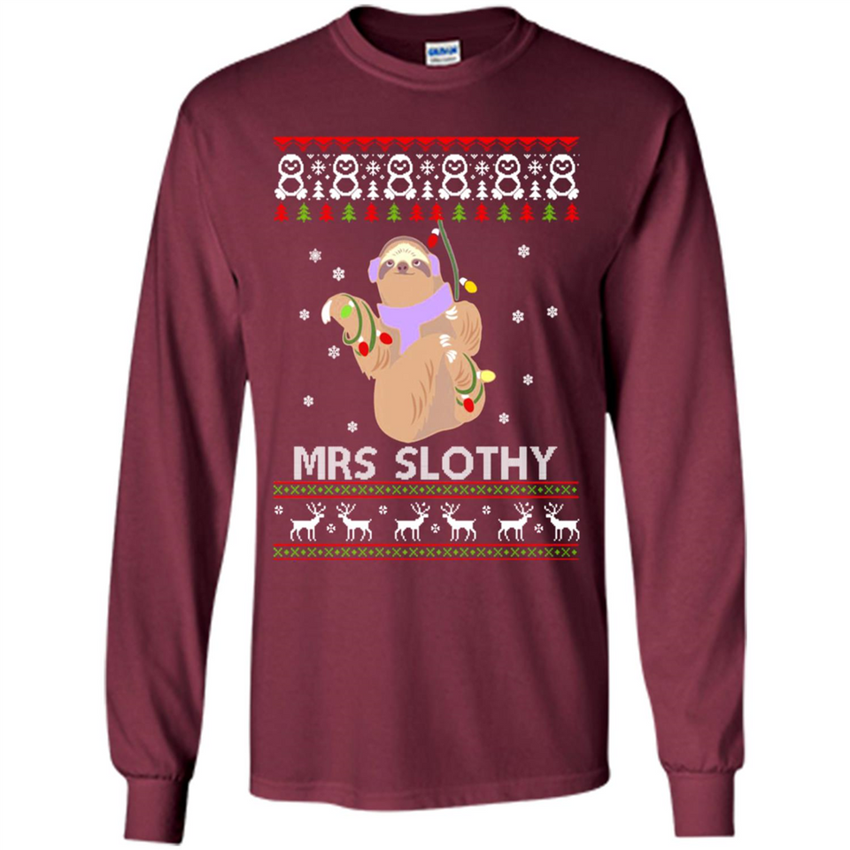 Mrs Slothy Christmas - Long Sleeve T-Shirt