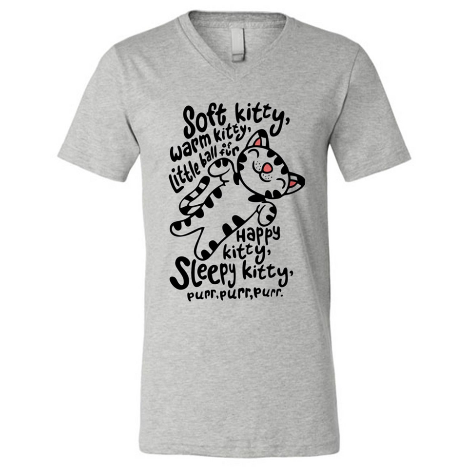 Soft kitty warm kitty little ball of fur - Canvas Unisex V-Neck