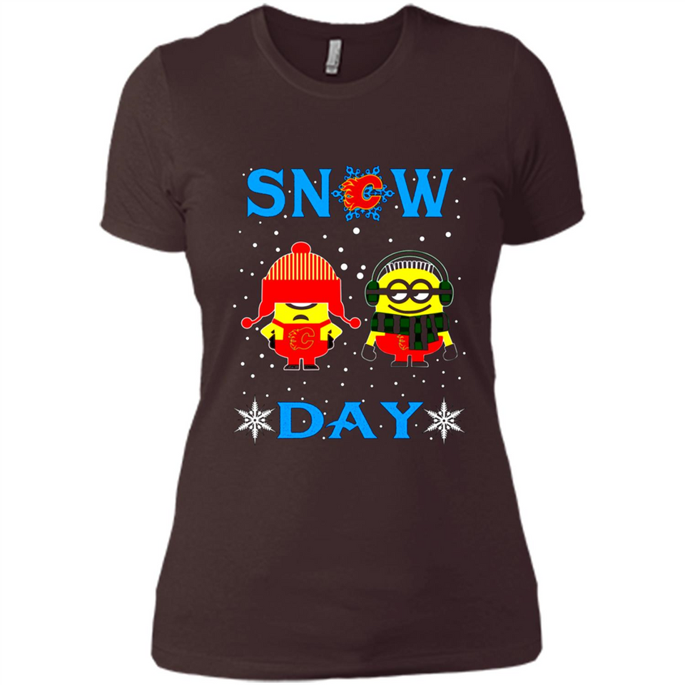 Snow Day Shirt For Calgary Flames Vs Minion Fans pingpong