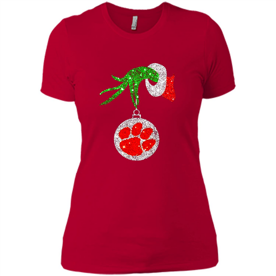 Amazing tee Clemson Tigers Glitter Grinch Monogram Ornament Christmas Gift - Ladies' Boyfriend T-Shirt