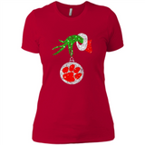 Amazing tee Clemson Tigers Glitter Grinch Monogram Ornament Christmas Gift - Ladies' Boyfriend T-Shirt