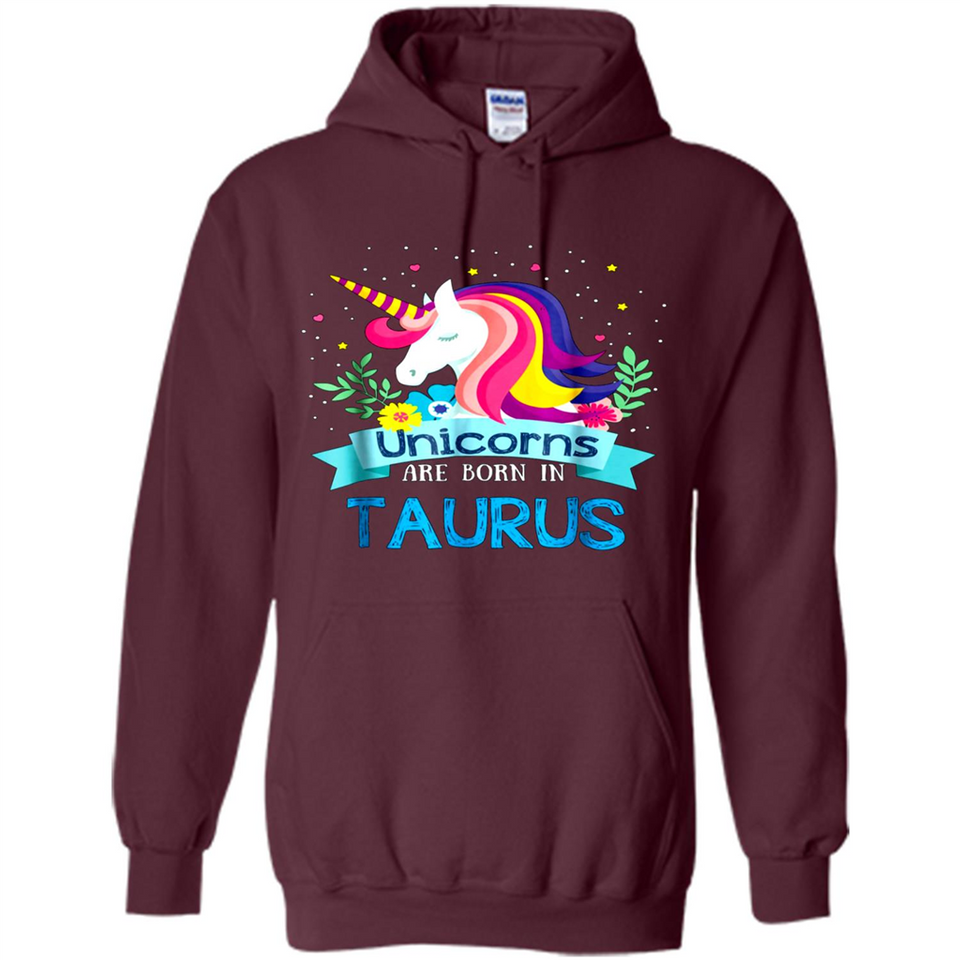 Unicorns are born in Taurus Birthday Rainbow Gift Ladies Custom