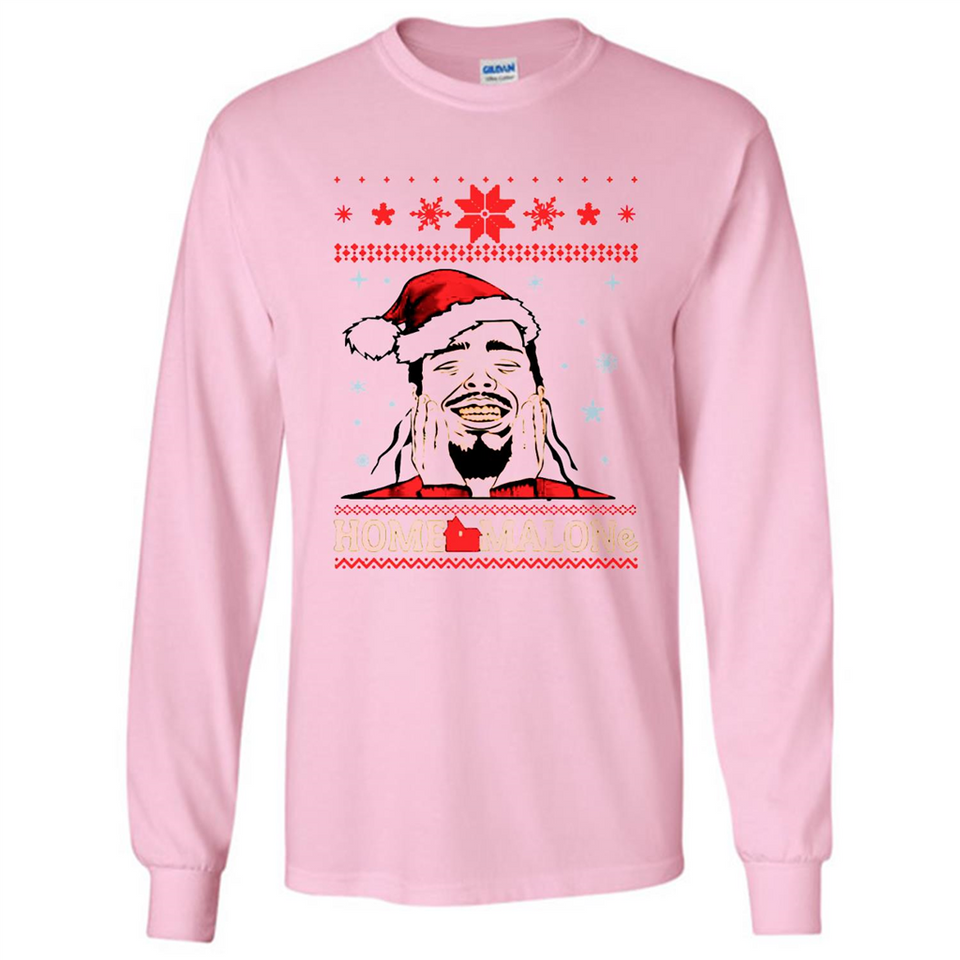 Home Malone Christmas Sweater PINGPONG - Long Sleeve T-Shirt