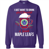 I Just Want To Drink Hot Chocolate & Watch Toronto Maple Leafs Ugly Christmas Sweater PINGPONG
