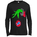 GRINCH HAND HOLDING DETROIT LIONS GLITTER CHRISTMAS PINGPONG