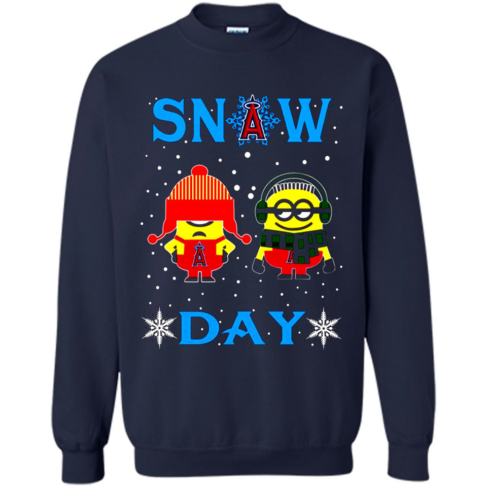 Snow Day Shirt For Los Angeles Angels Vs Minion Fans pingpong