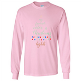 My Favorite Color is Christmas Lights Xmas Sporty T-Shirt - Long Sleeve T-Shirt