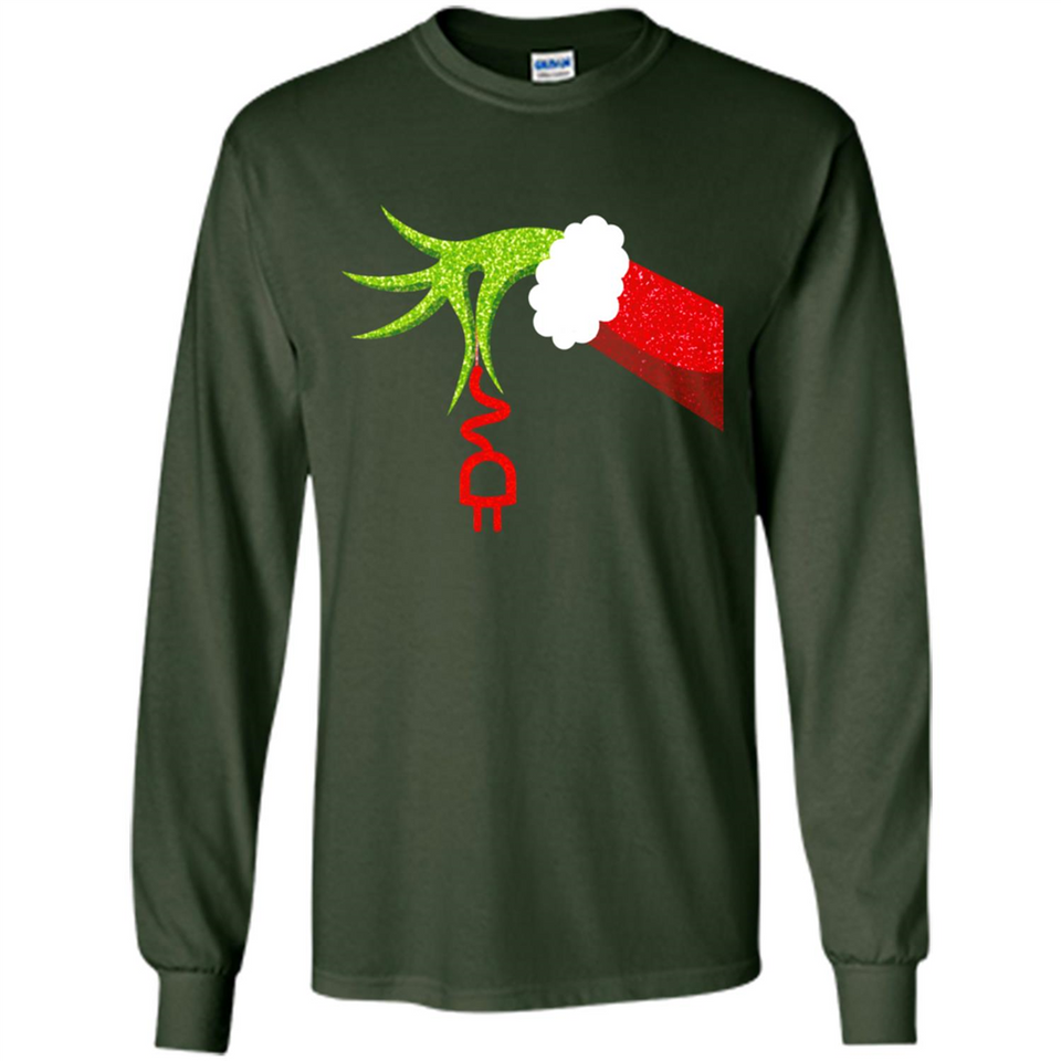 Funny Grinch Hand Holding Electrician Ornament Christmas PING PONG