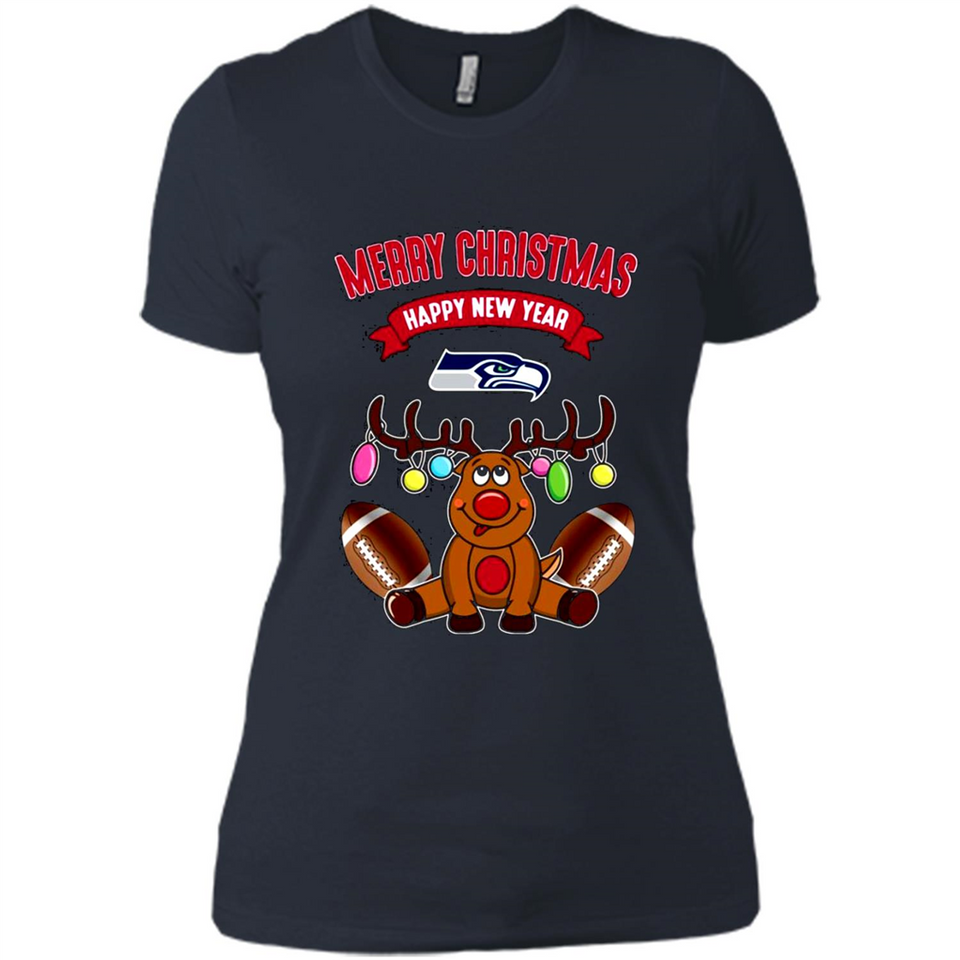 Seattle Seahawks NFL Reindeer Funny Merry Christmas And Happy New Year