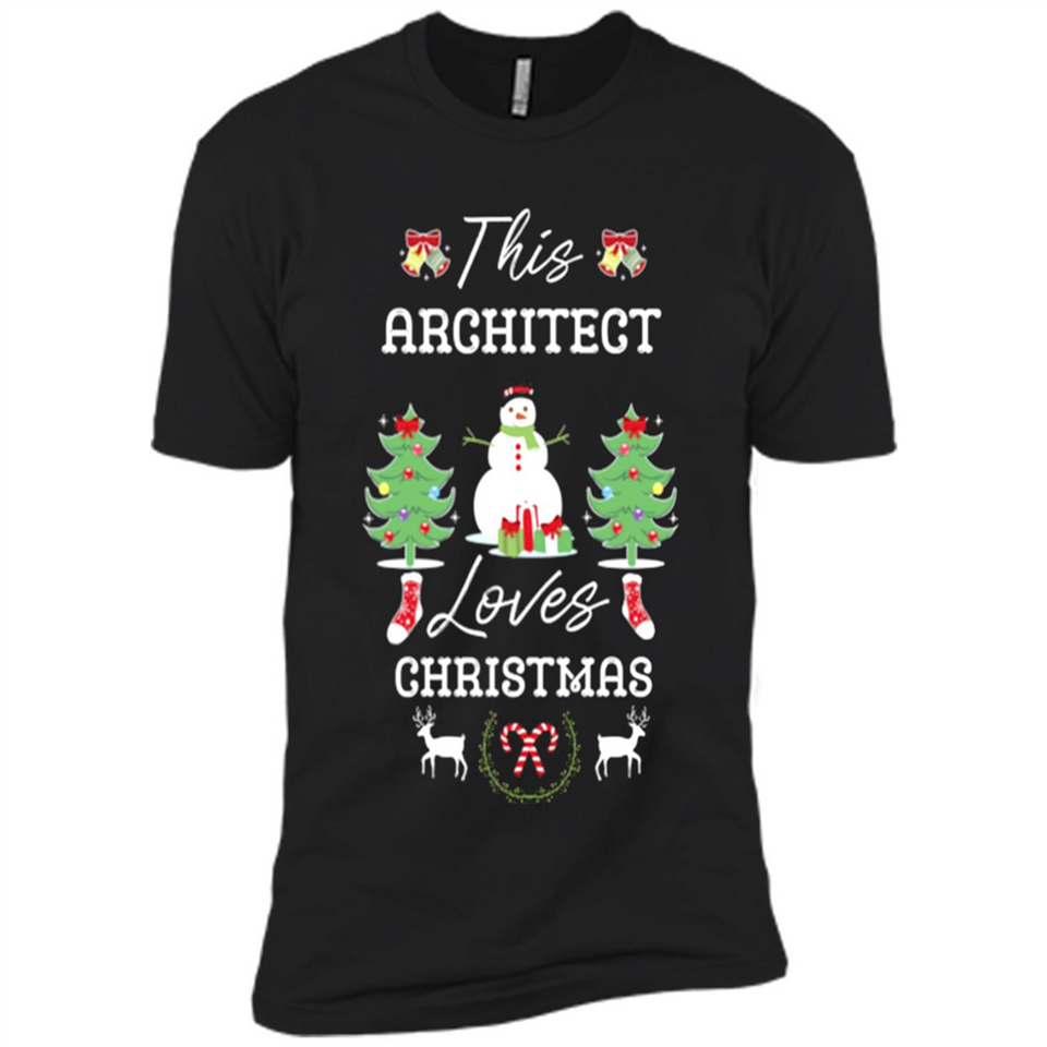 This Architect Loves Christmas Tree Shirt with Snowman