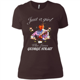 Just a Girl Who Loves Music George Strait Shirt PINGPONG - Ladies' Boyfriend T-Shirt