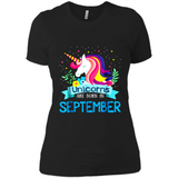 Unicorns are born in September Birthday Rainbow Gift Ladies Custom