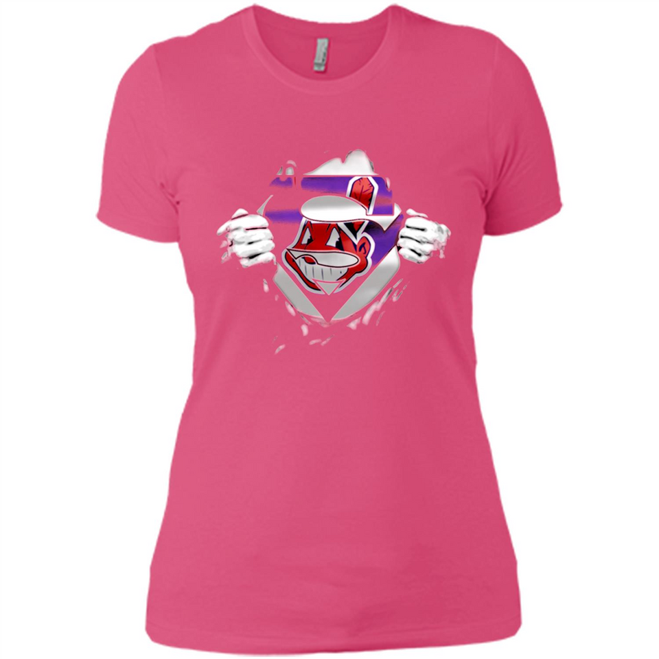 Cleveland Indians And Superman Fans - Ladies' Boyfriend T-Shirt