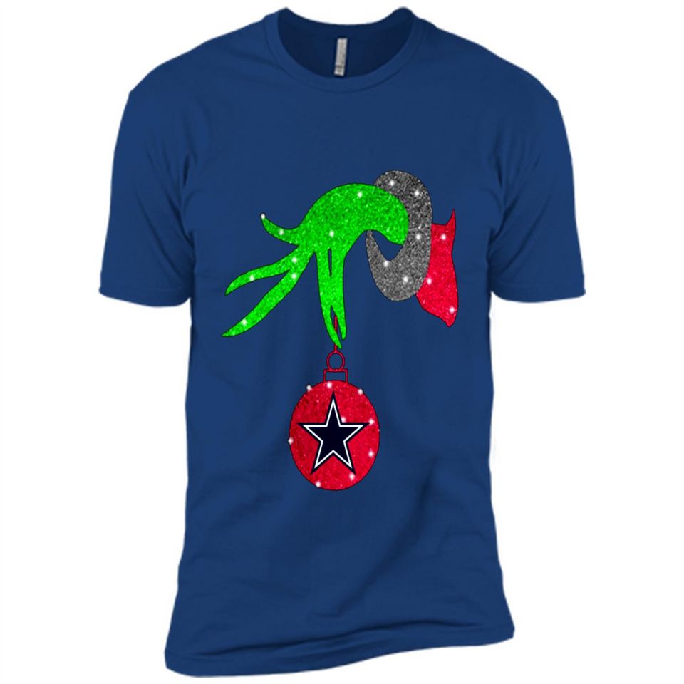 GRINCH HAND HOLDING DALLAS COWBOYS GLITTER CHRISTMAS PINGPONG