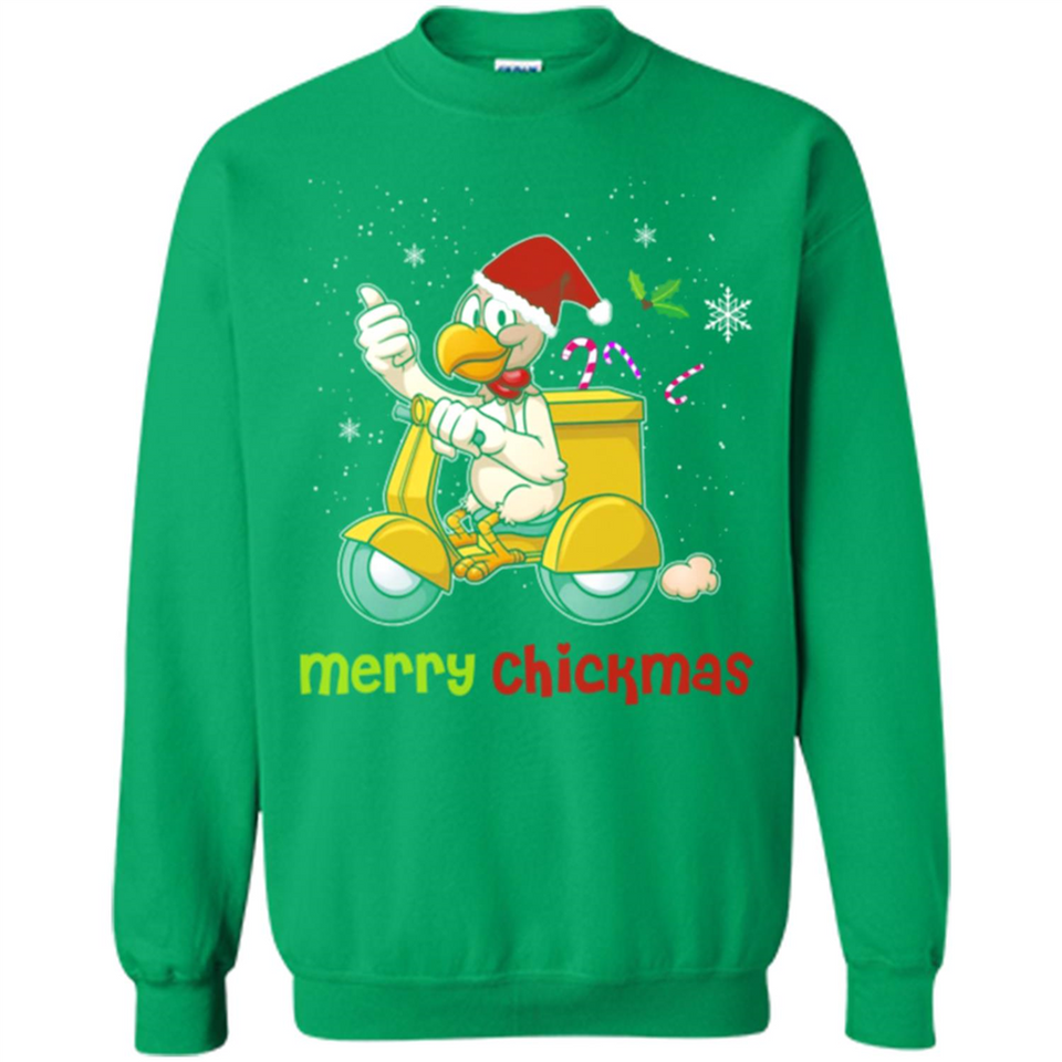 Funny Santa Christmas Chicken Shirt - Merry Chickmas - Sweatshirt
