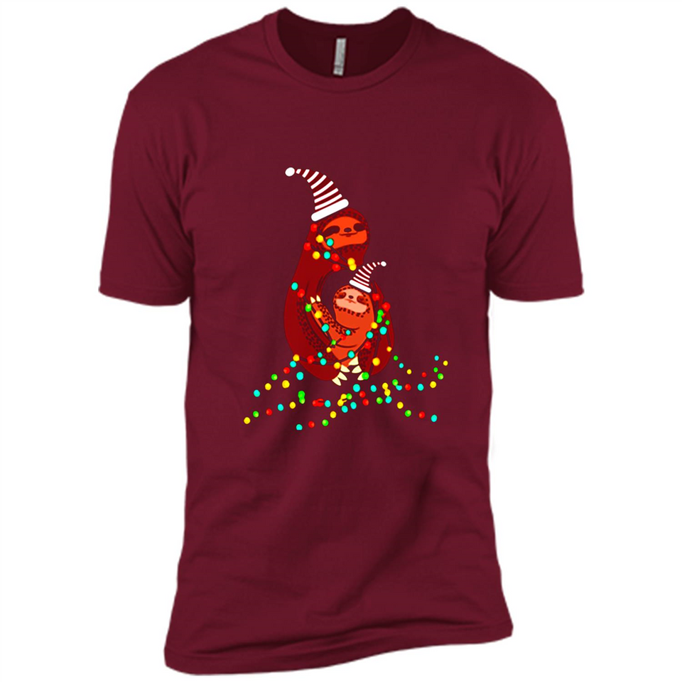 Christmas Lights Sloth Long Sleeve Santa Sloth - Premium Short Sleeve T-Shirt