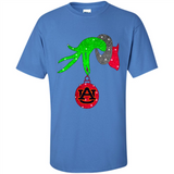 GRINCH HAND HOLDING AUBURN TIGERS GLITTER CHRISTMAS PINGPONG