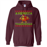 Merry Thankmas Ugly Xmas Thanksgiving Turkey Sweatshirt - Hoodie