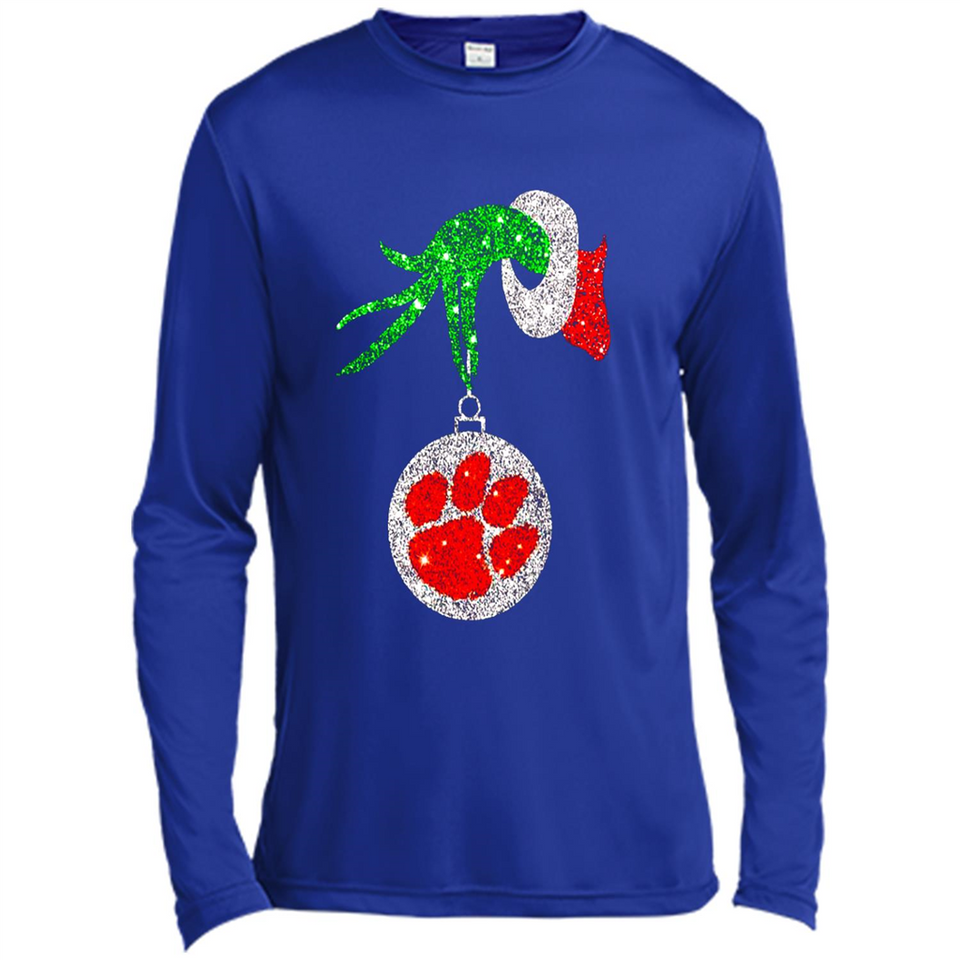 Amazing tee Clemson Tigers Glitter Grinch Monogram Ornament Christmas Gift - Sao chép - Canvas Long Sleeve T-Shirt