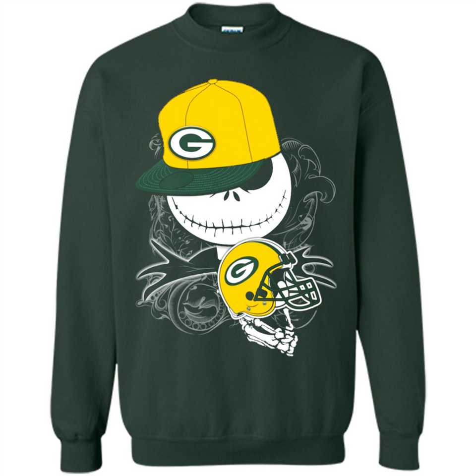 Jack Skellington The Nightmare Before Christmas-Packers Football - Sweatshirt