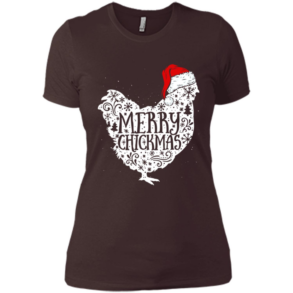 Chicken Christmas T Shirt Merry Chickmas Santa Claus Gifts - Ladies' Boyfriend T-Shirt
